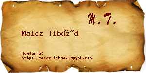 Maicz Tibád névjegykártya